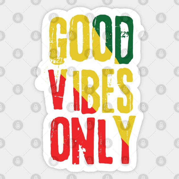 Good Vibes Only Rasta Reggae Roots Sticker by The WYLD Tribe
